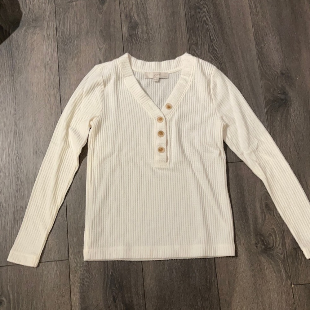 LOFT waffle long sleeve shirt